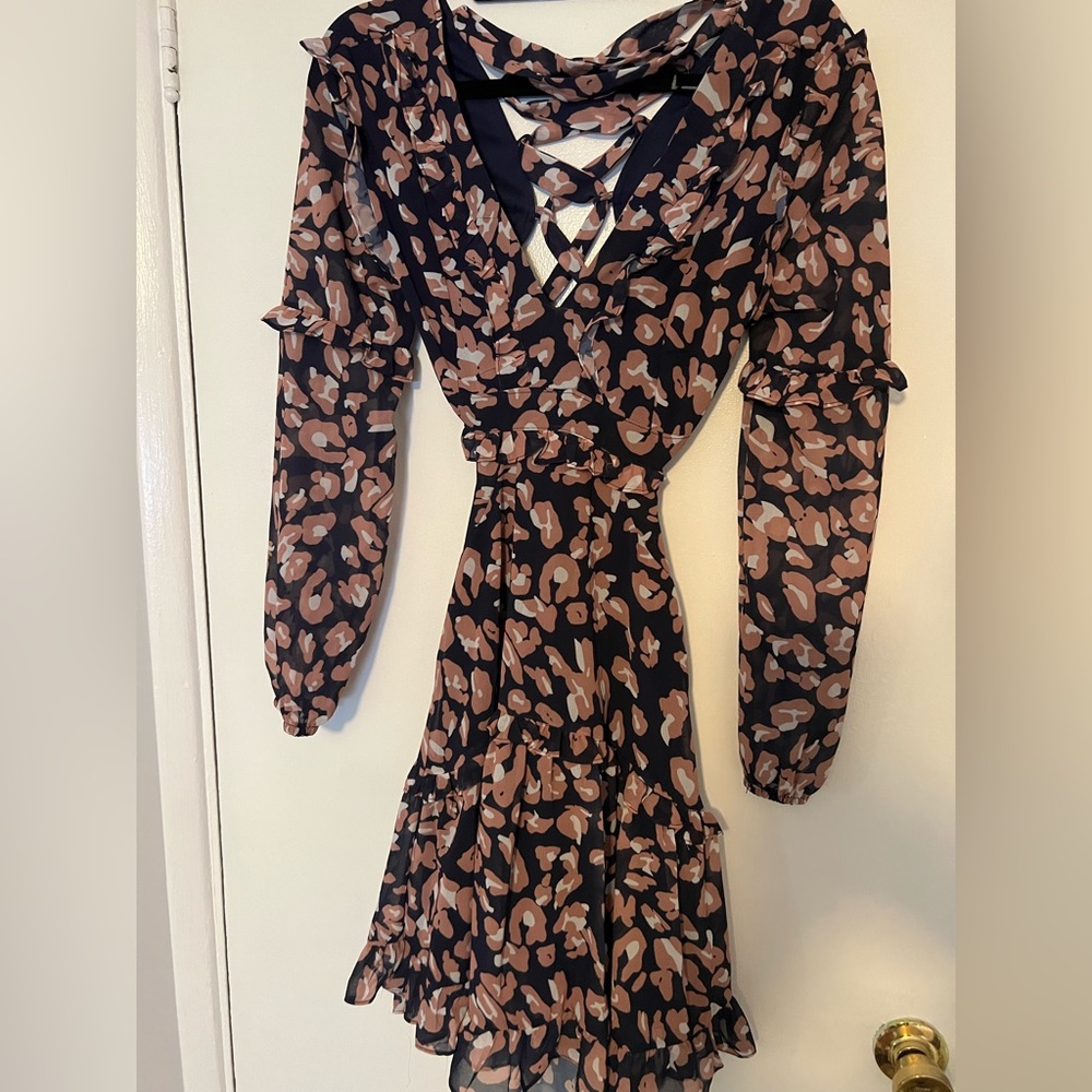 CBR Floral Dress with cut outs and lace up back